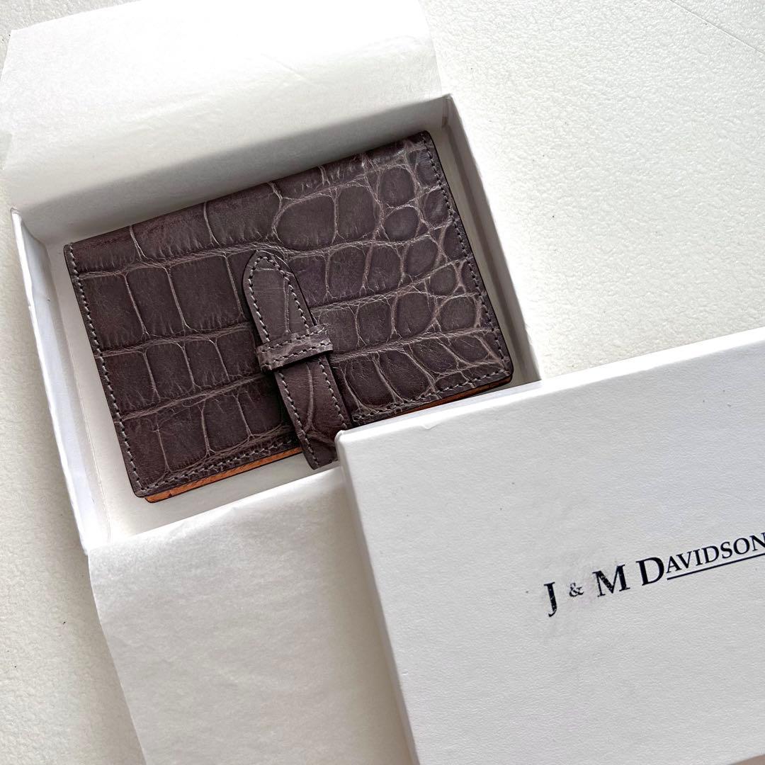 未使用　J&M デビッドソン 名刺入れ　カードケース　クロコ型押し