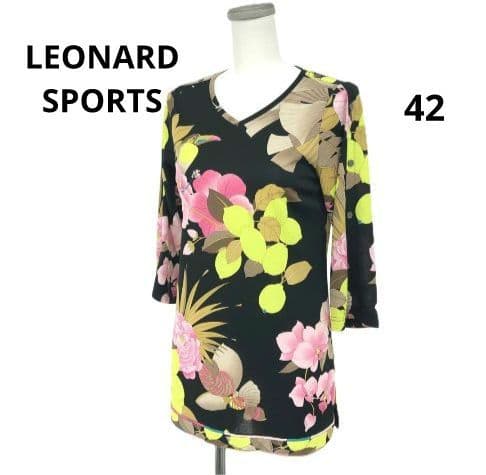 LEONARD SPORT レオナールスポーツ 七分袖カットソー 42 黒