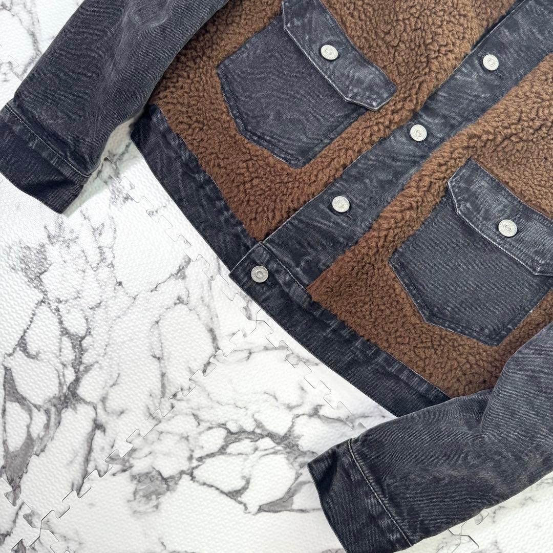極美品◎RRL グリズリージャケット　デニム×ボア　異素材切り替え　希少モデル