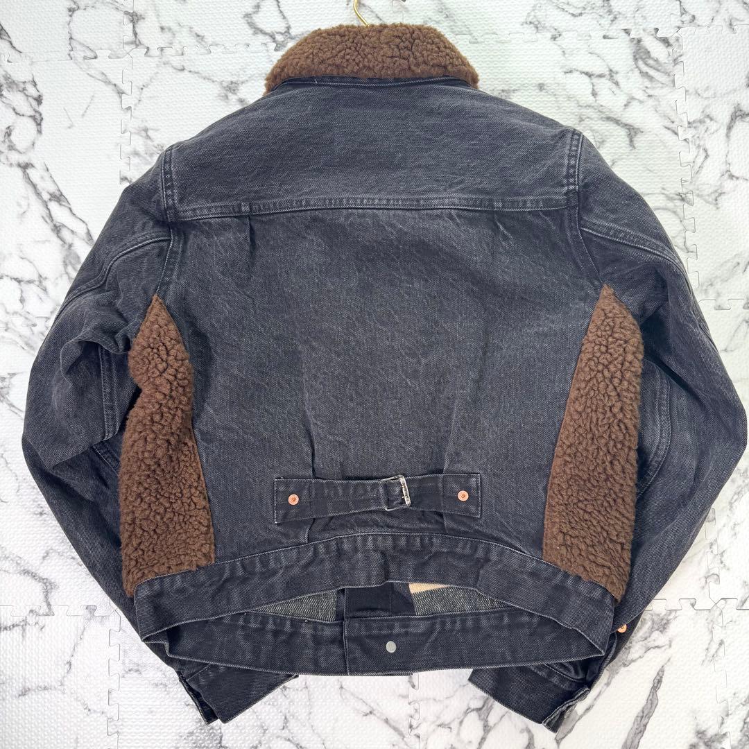 極美品◎RRL グリズリージャケット　デニム×ボア　異素材切り替え　希少モデル