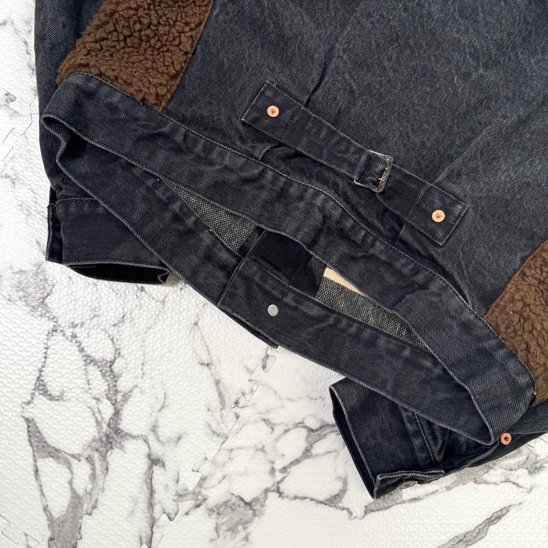 極美品◎RRL グリズリージャケット　デニム×ボア　異素材切り替え　希少モデル