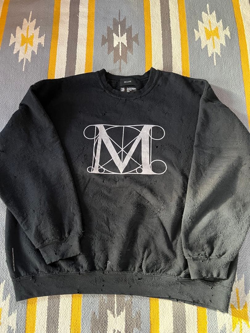 DELUXE ブラック加工スウェットXLサイズtatooyamada ren