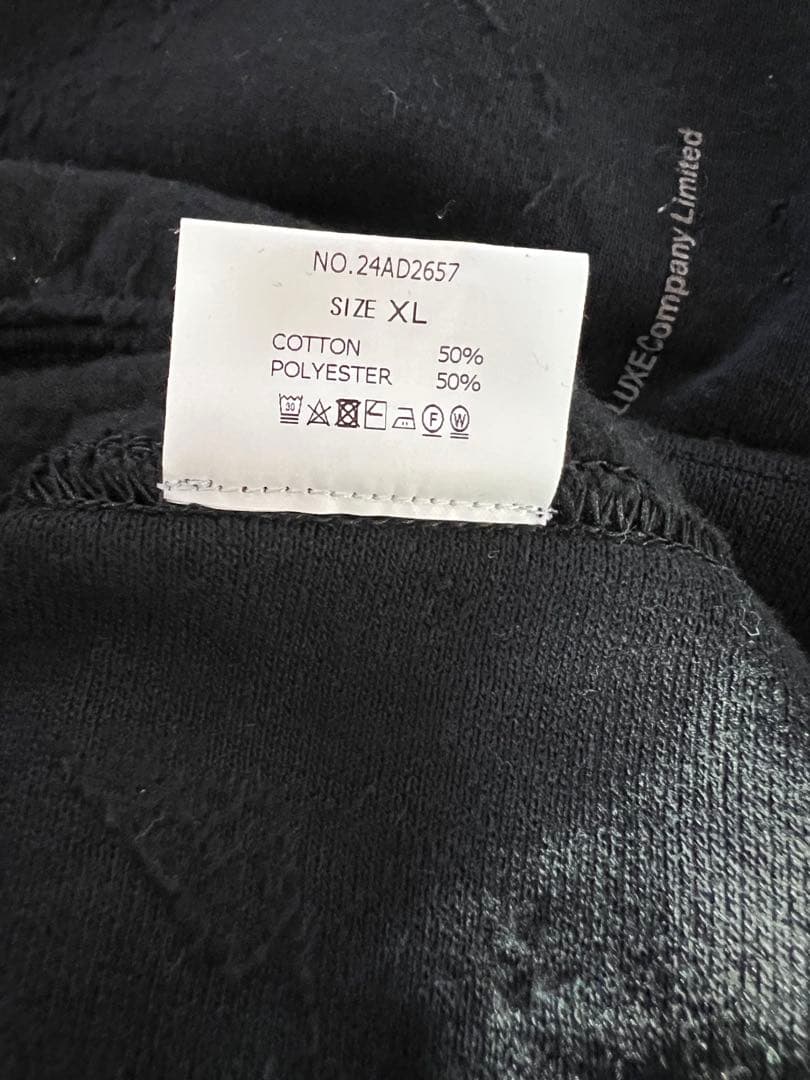 DELUXE ブラック加工スウェットXLサイズtatooyamada ren