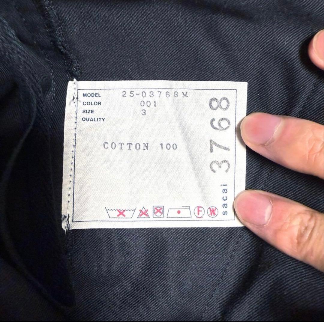 【コリラ】sacai CottonChinoPants ブラック チノパン