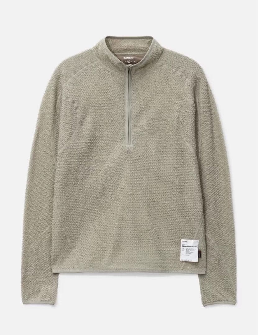 S*す様 【新品】SATISFY ベージュハーフジップ フリースセーター M