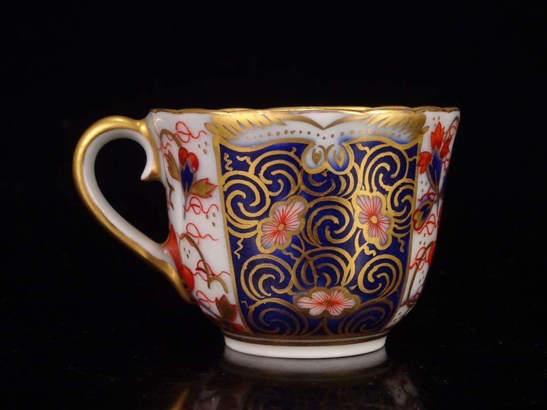 十二代　今泉　今右衛門　染錦　金彩　花文　珈琲碗　デミタス　カップ　ソーサー