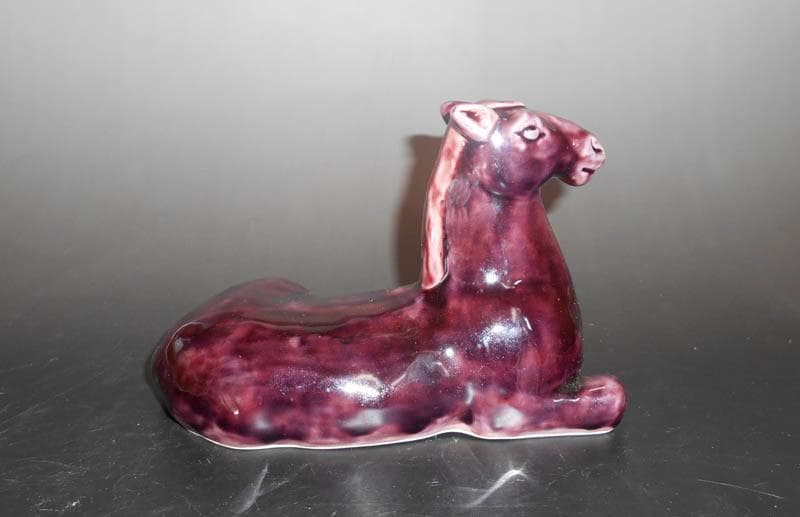 九谷焼　二代　徳田八十吉 午　馬 フィギュリン　置物 共箱 文化勲章　2307