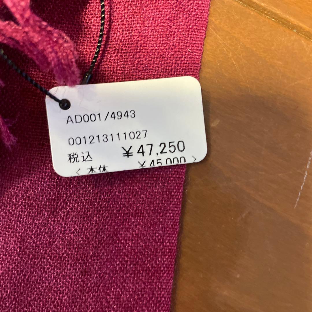 ⑤クルチアーニ　cruciani カシミア　シルク　ストール　新品未使用　エンジ