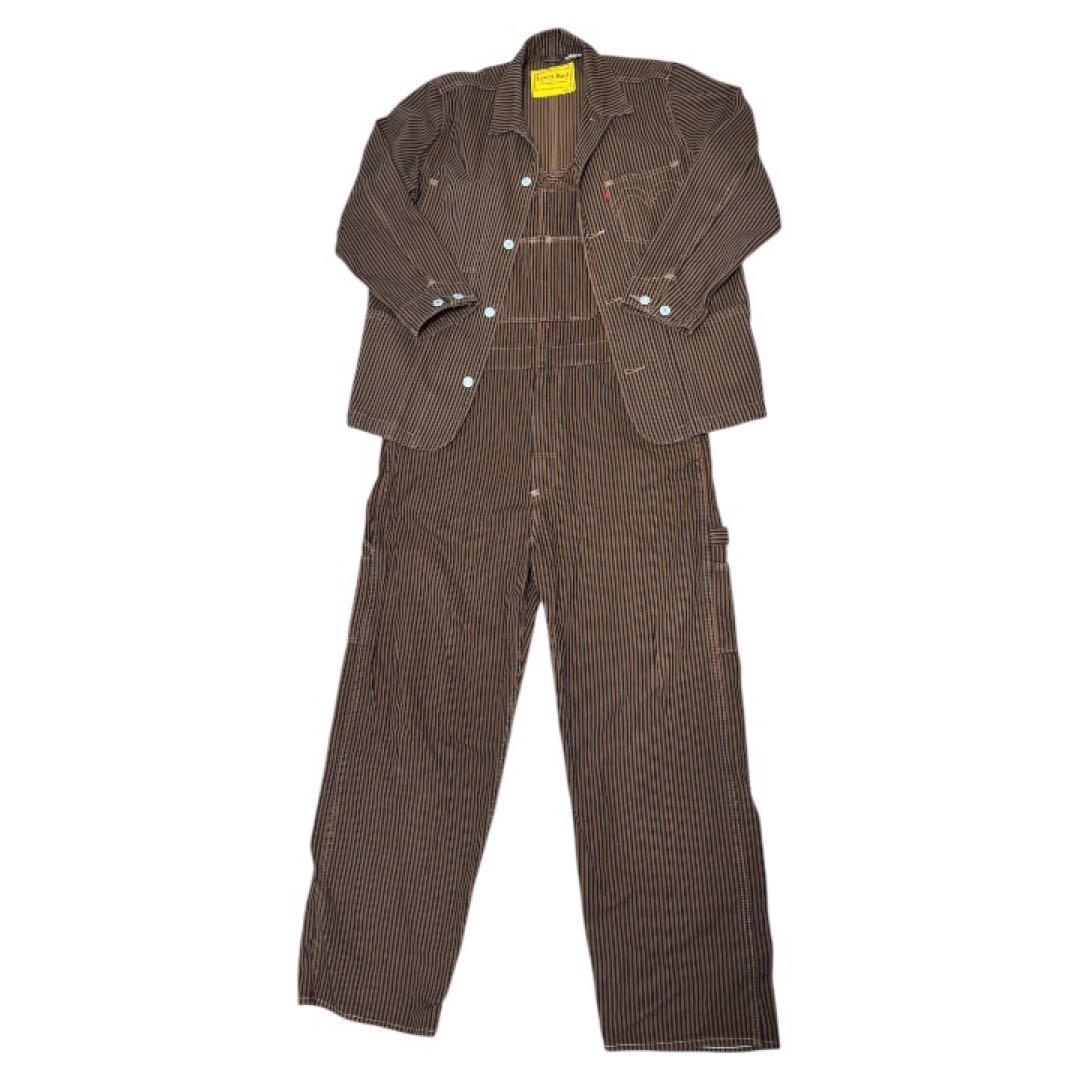 Levi's Red ヒッコリーカバーオール オーバーオール セットアップ 茶色