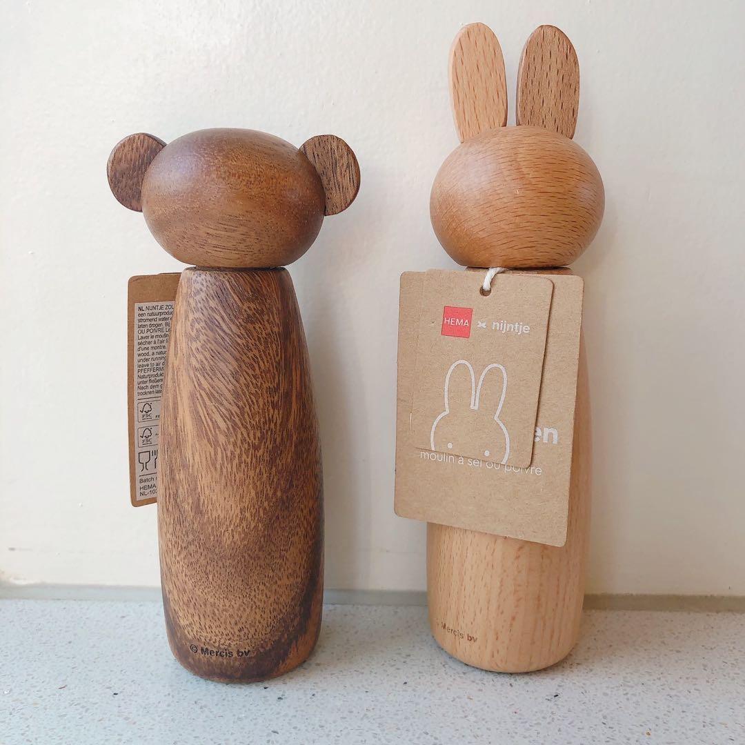 【日本未発売】ミッフィー　ボリス 木製　ペッパー　ソルトミル　2点セット