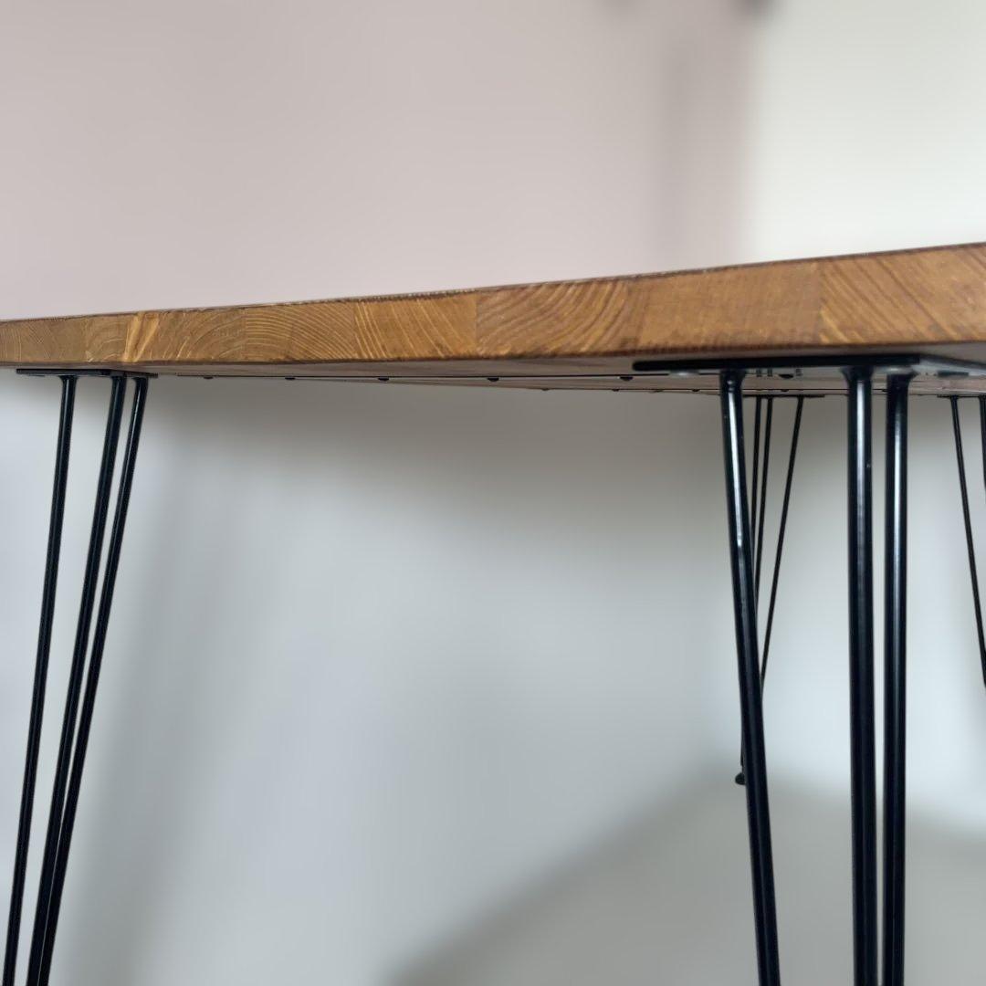 ロウヤ　l字デスク　アンティーク風　アイアン脚　幅140センチ