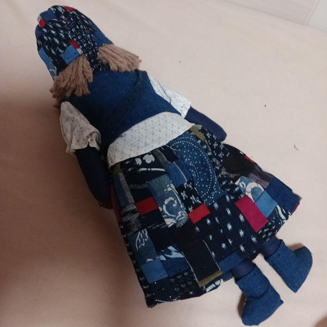 古布リメイク～古布人形パッチワーク刺し子山葡萄バック&ネックレス