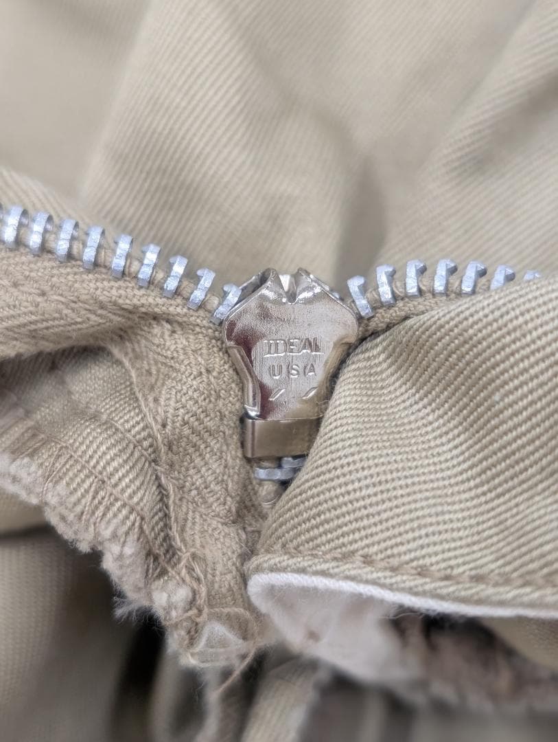60's U.S.ARMY チノトラウザーズ アルミジッパー ミリタリー 古着