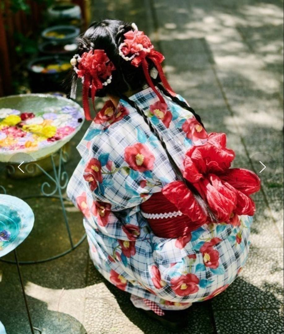 【1000円値下げ中】クティール 椿柄 浴衣・帯セット【9/30まで】