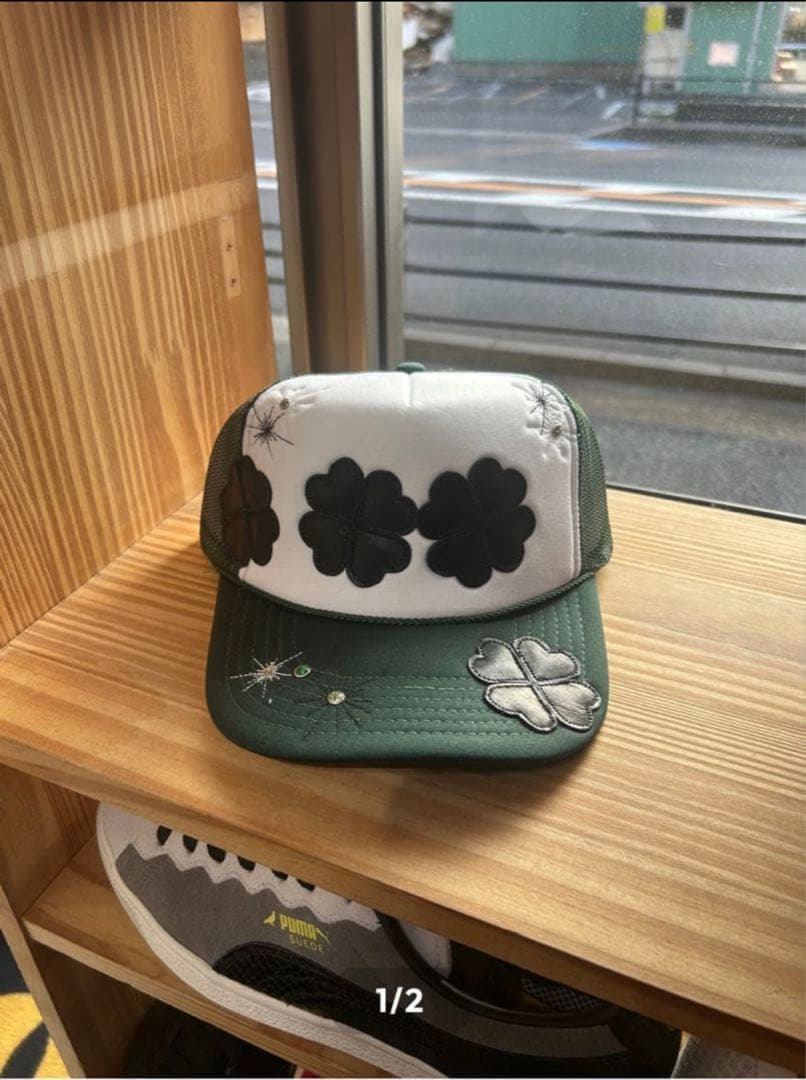 Imozonsavingclothing クローバー刺繍 mikado グリーン