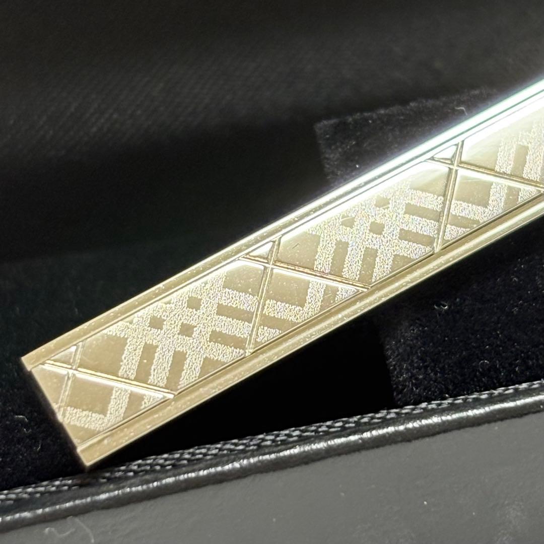 未使用級 バーバリーブラックレーベル ネクタイピン シルバー ノバチェック