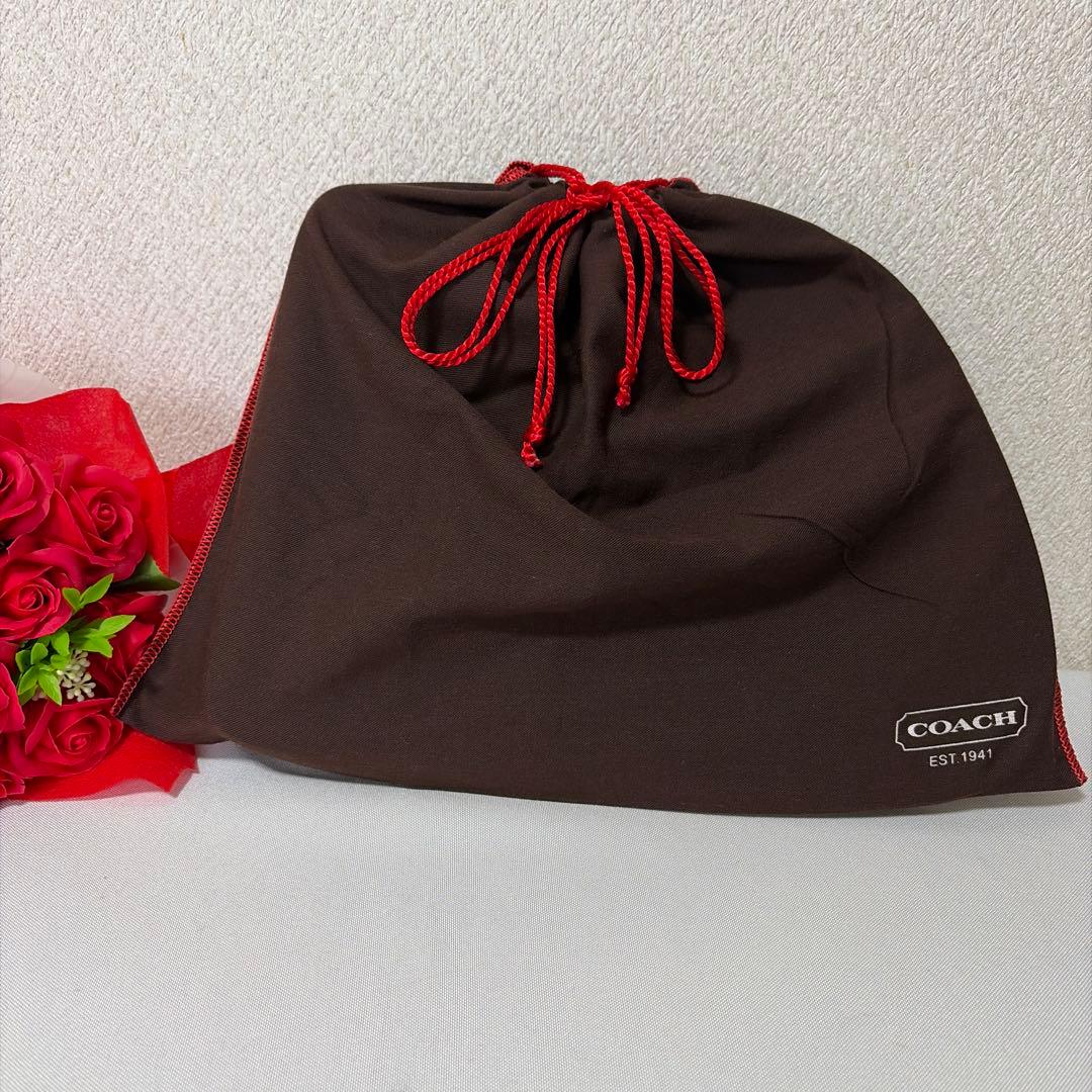 バッグ coach accessories pouch red signature