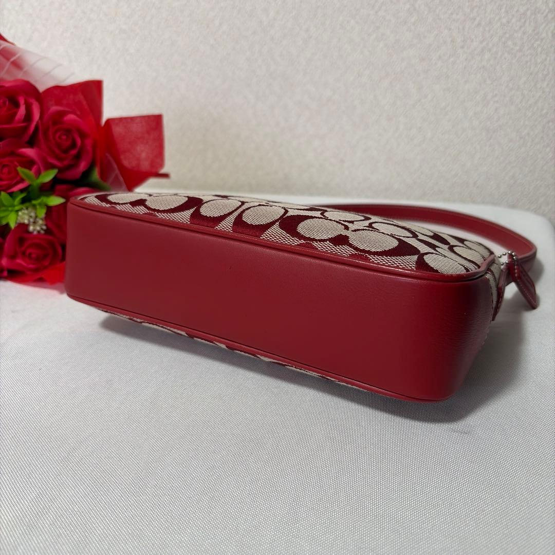 バッグ coach accessories pouch red signature