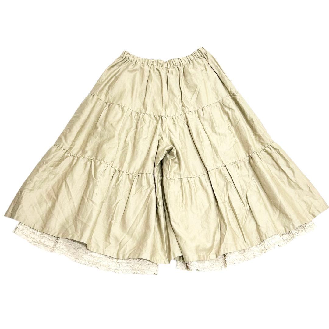 PINKHOUSE ピンクハウス ティアード ワイドパンツ フリル 綿 麻