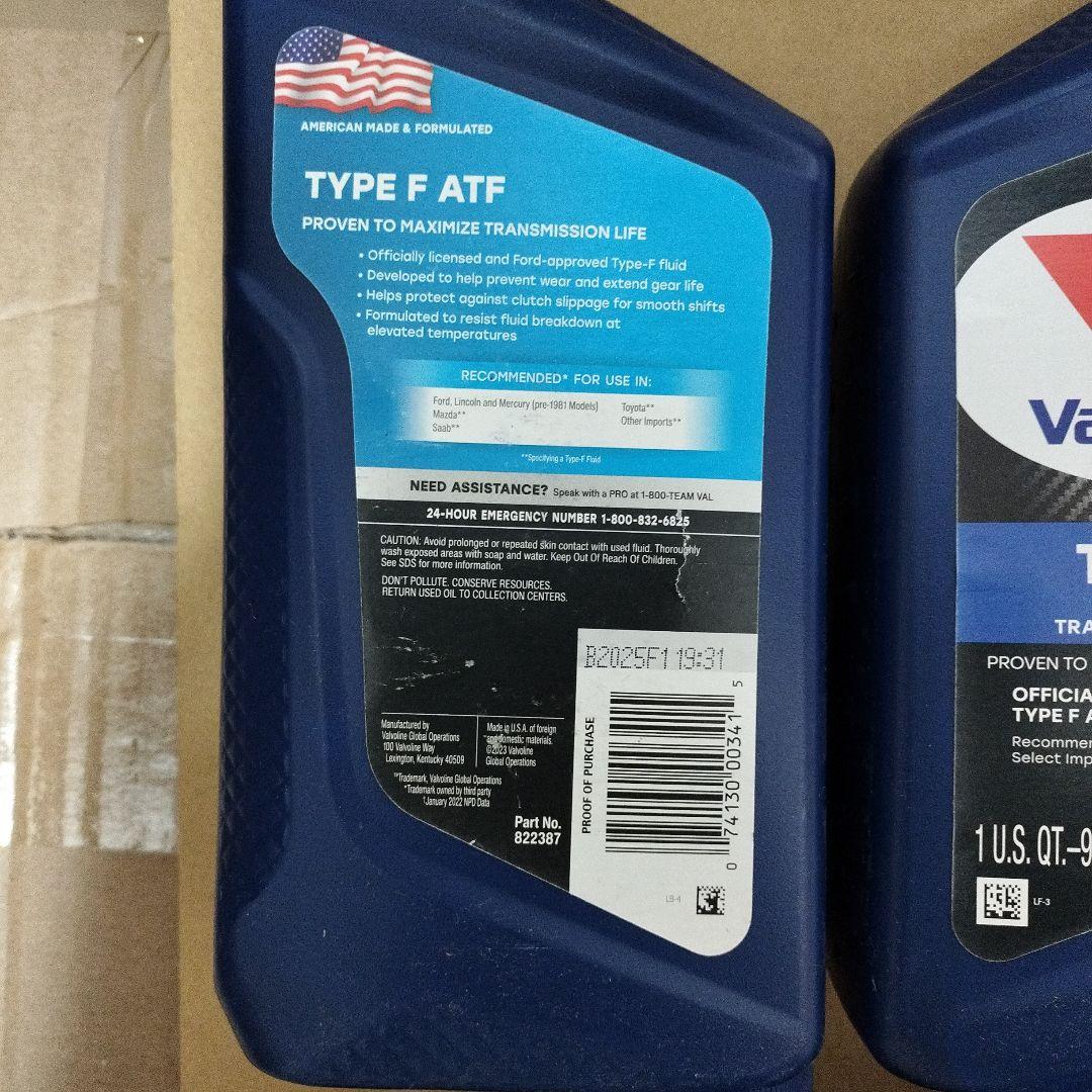 （新品輸入品）Valvoline VV341 ATF タイプF 946ml×６本