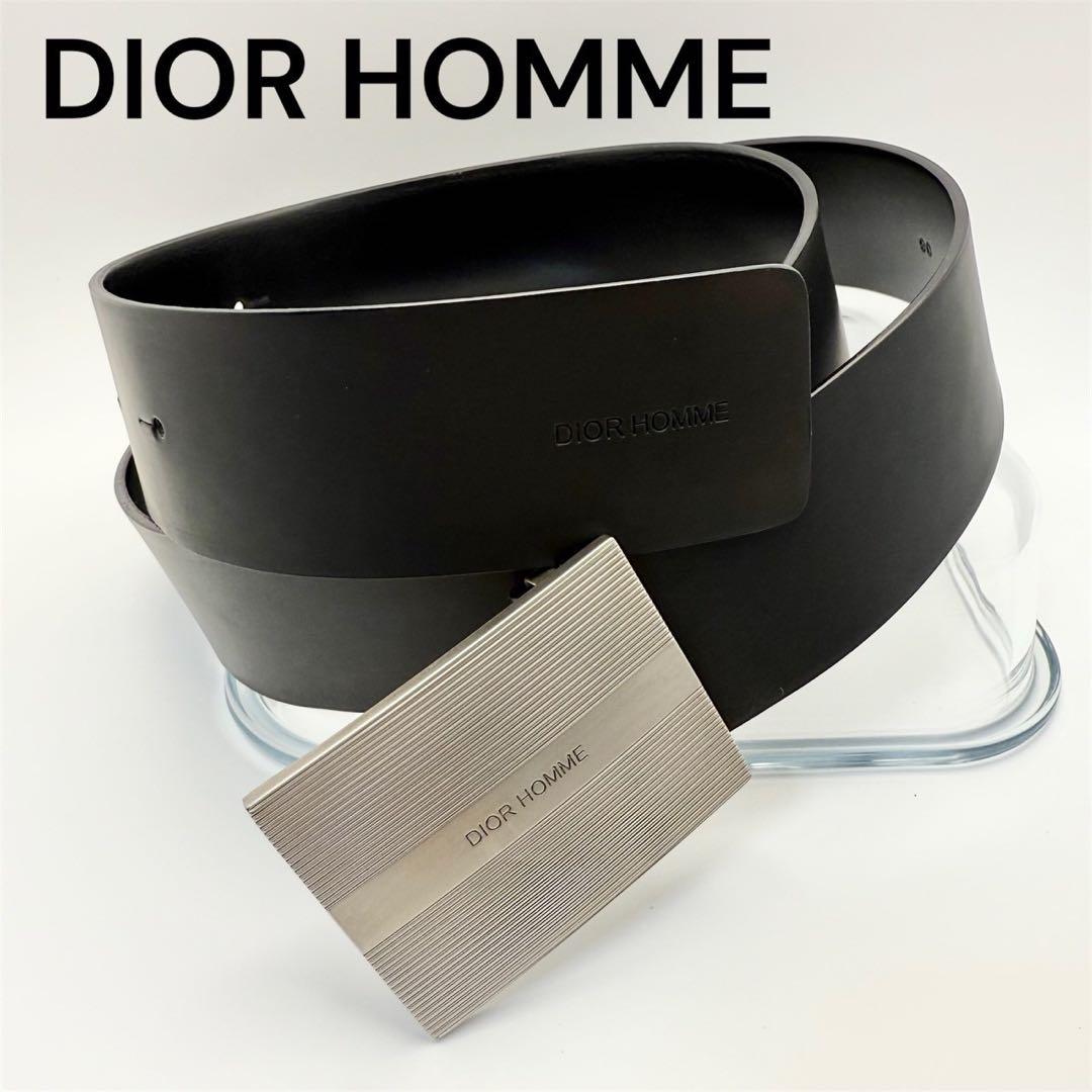 【美品】Dior Homme ブラックレザーベルト