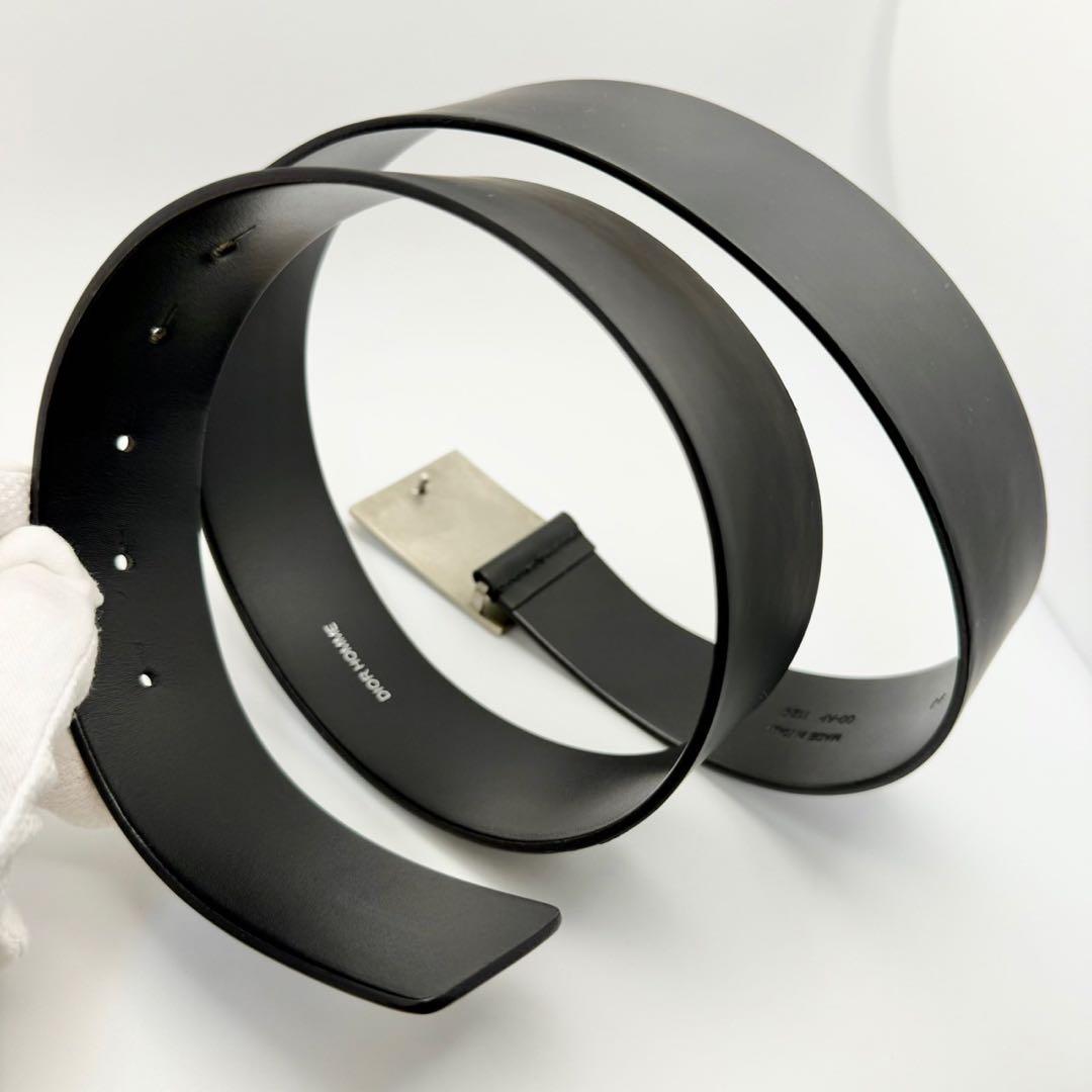 【美品】Dior Homme ブラックレザーベルト