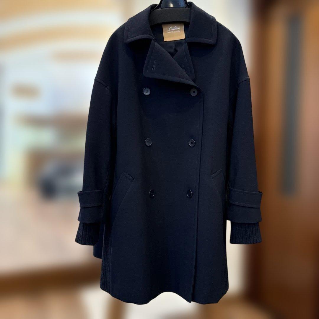 レリアン　ホワイトレーベル11号　近年タグ　濃紺　ウールのピーコート　冬