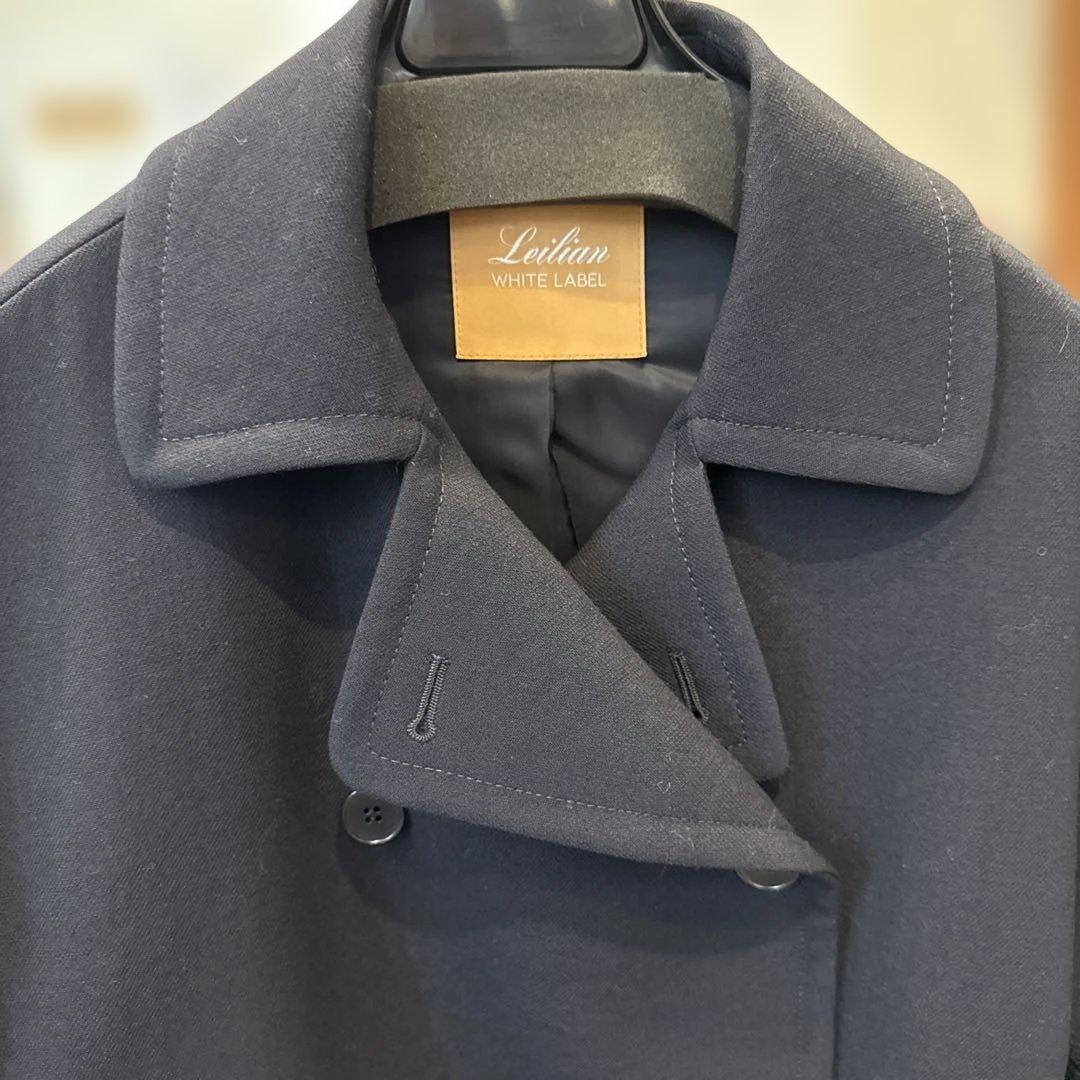 レリアン　ホワイトレーベル11号　近年タグ　濃紺　ウールのピーコート　冬