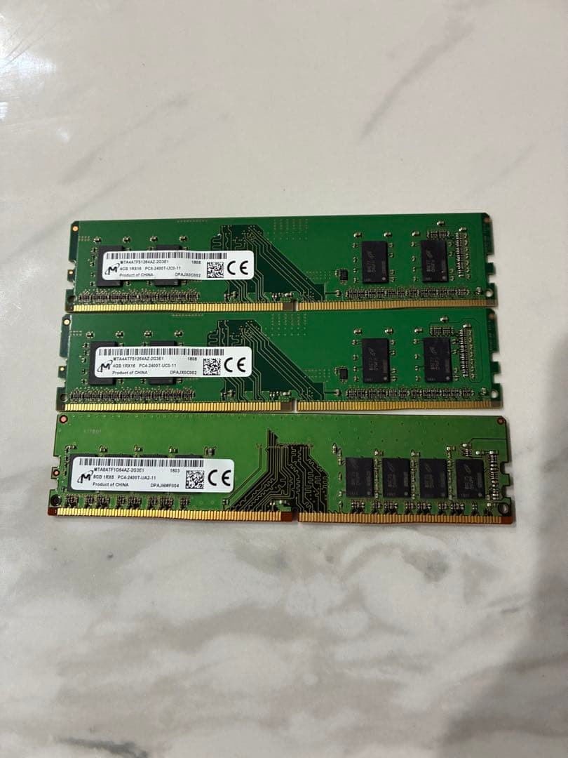 Micron 8GB PC4-2400T＆4GB PC4-2400T ★16GB