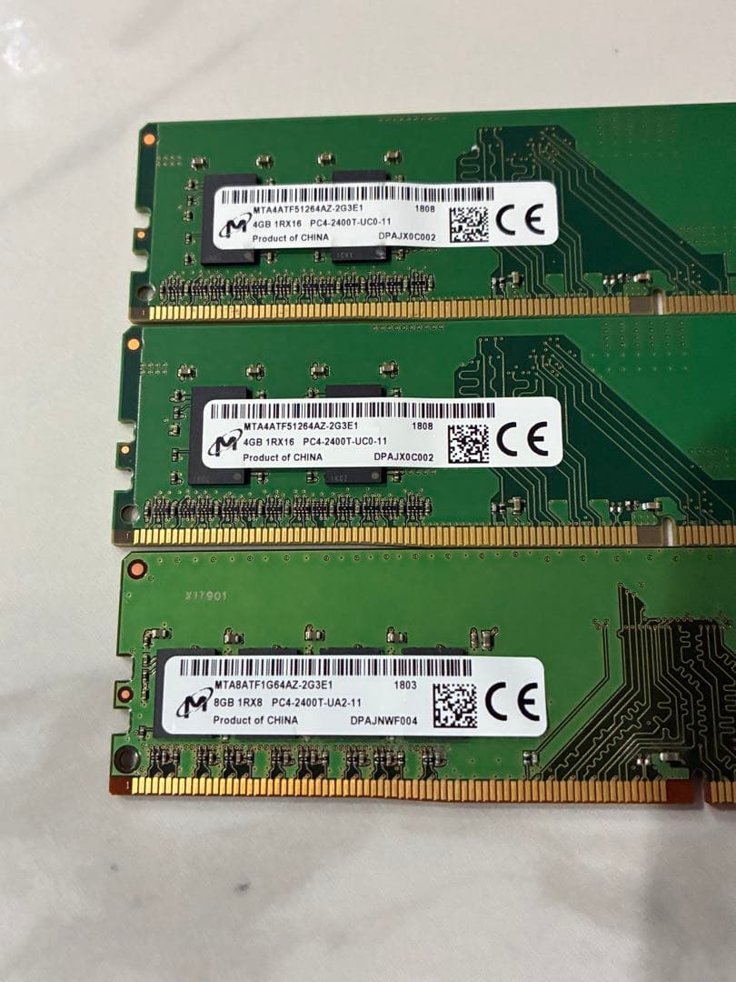Micron 8GB PC4-2400T＆4GB PC4-2400T ★16GB