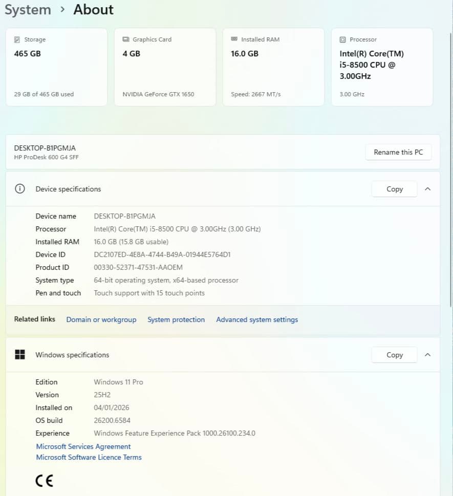 M*k様 HP ProDesk 600 g4 sff コンパクトデスクトップPC