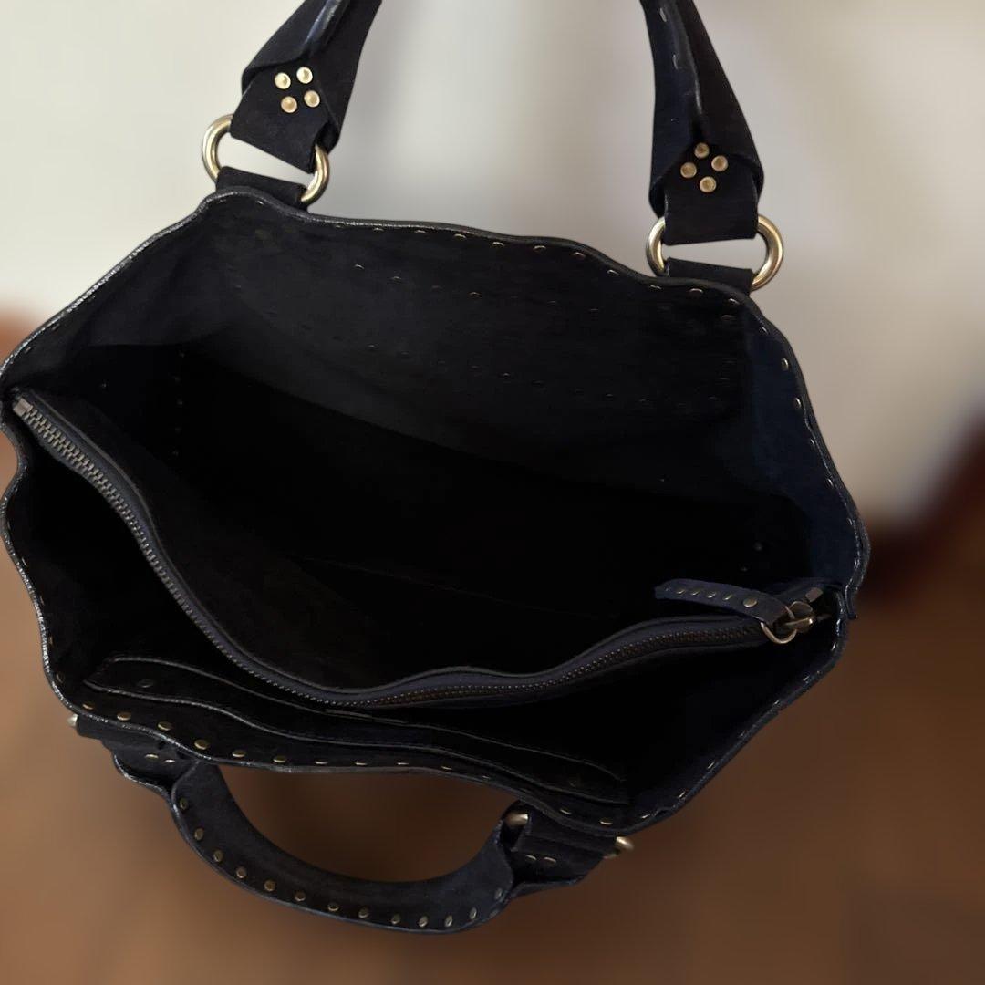 セリーヌ　ブギーバッグ　黒　スタッズ使い　ハンドバッグ