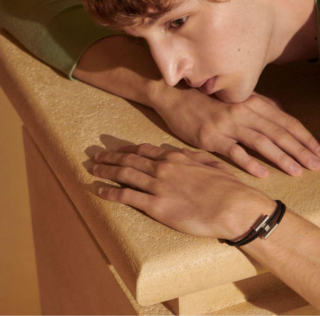 新品未使用 HERMES エルメス レザーブレスレット ブラック T5