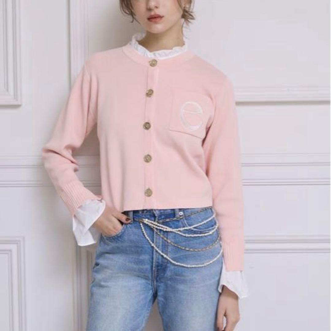 eimy Attached collar カーディガン pink