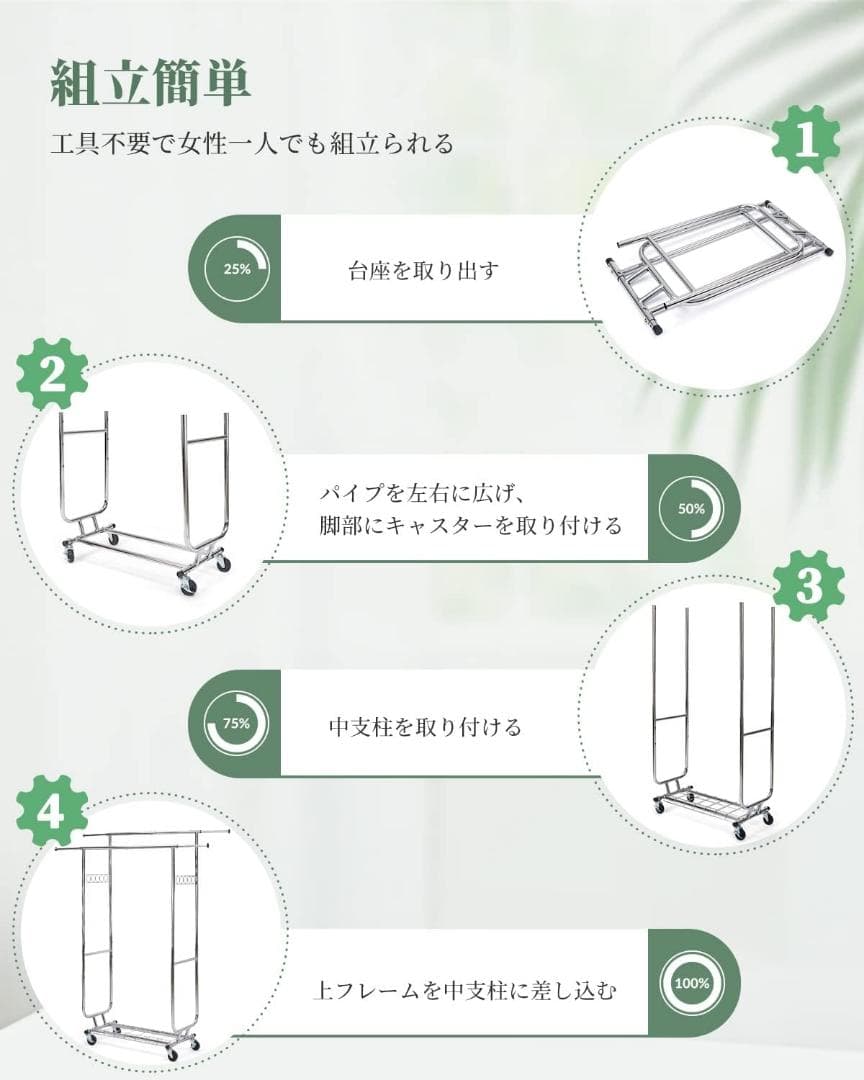 ダブル　ハンガーラック パイプハンガーラック 耐荷重150KG 業務用