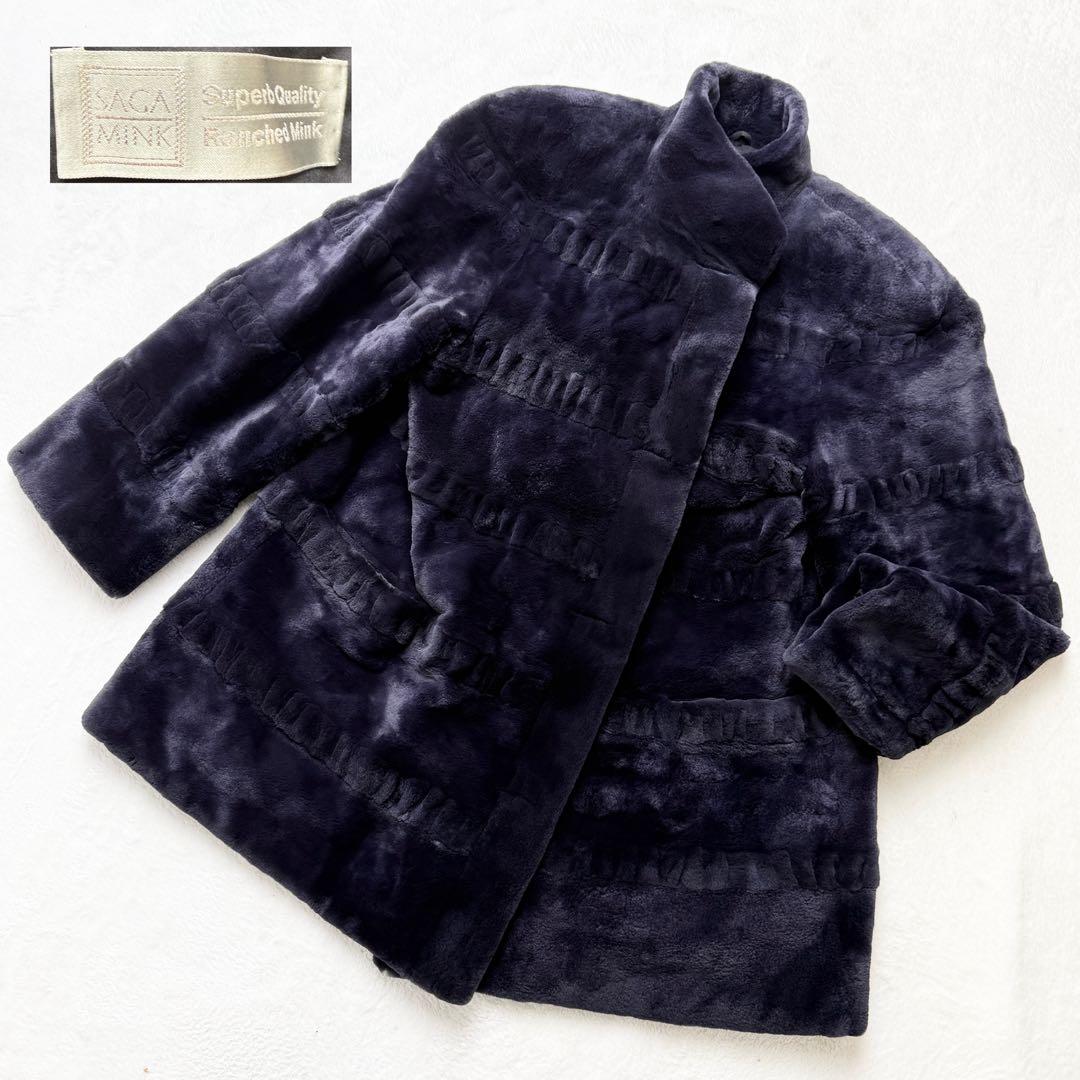 サガミンク 2302 毛皮 リアルファーコート デザイン シェアードミンク