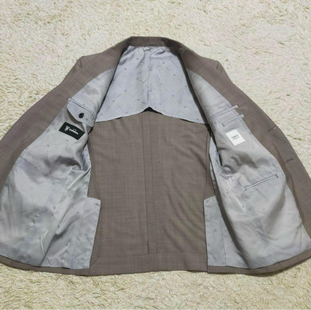 【美品】タケオキクチ×ドーメル・セットアップスーツ・グレージュ・無地・M〜L