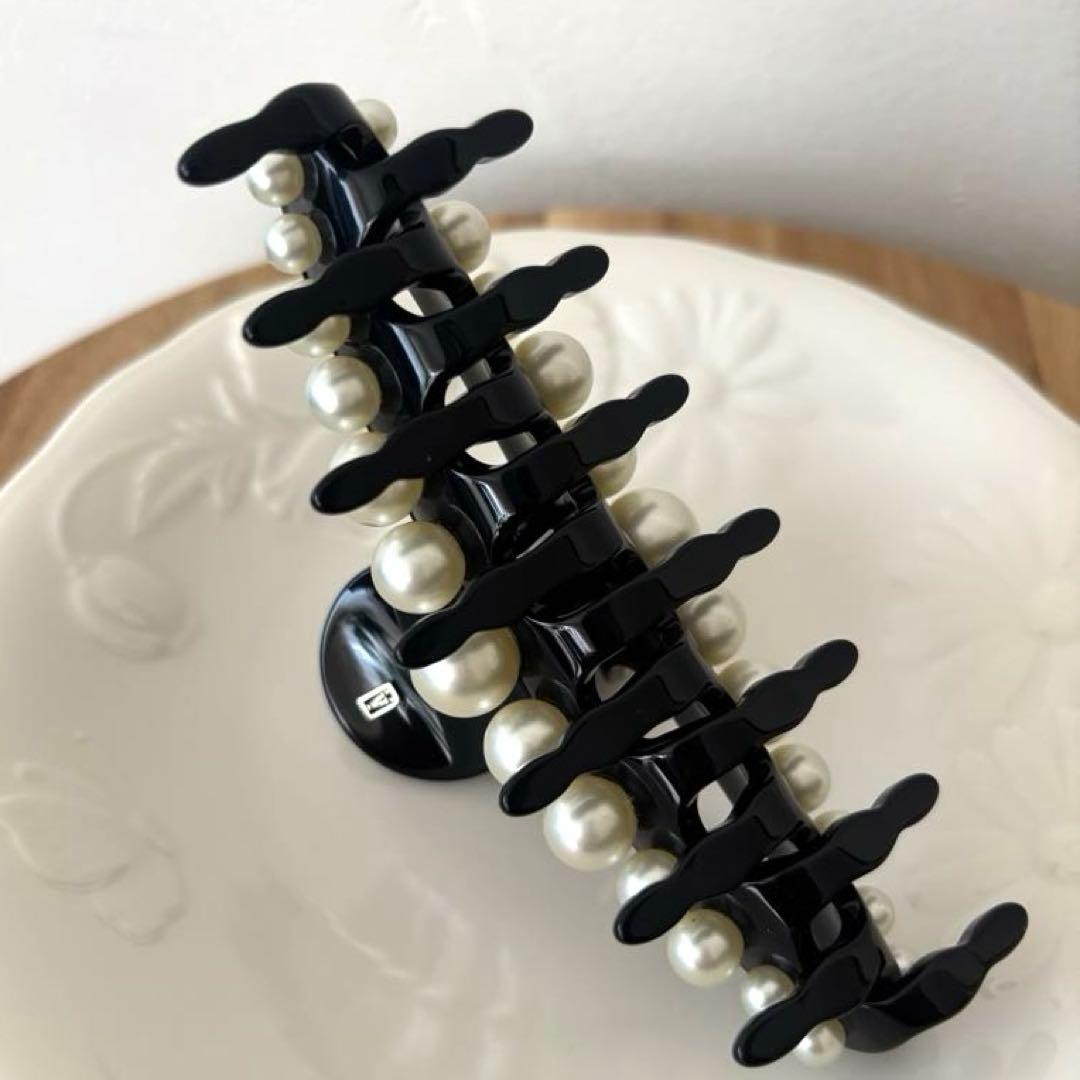 新品✨アレクサンドルドゥパリ✨ヘアクリップ✨パール✨ブラック L