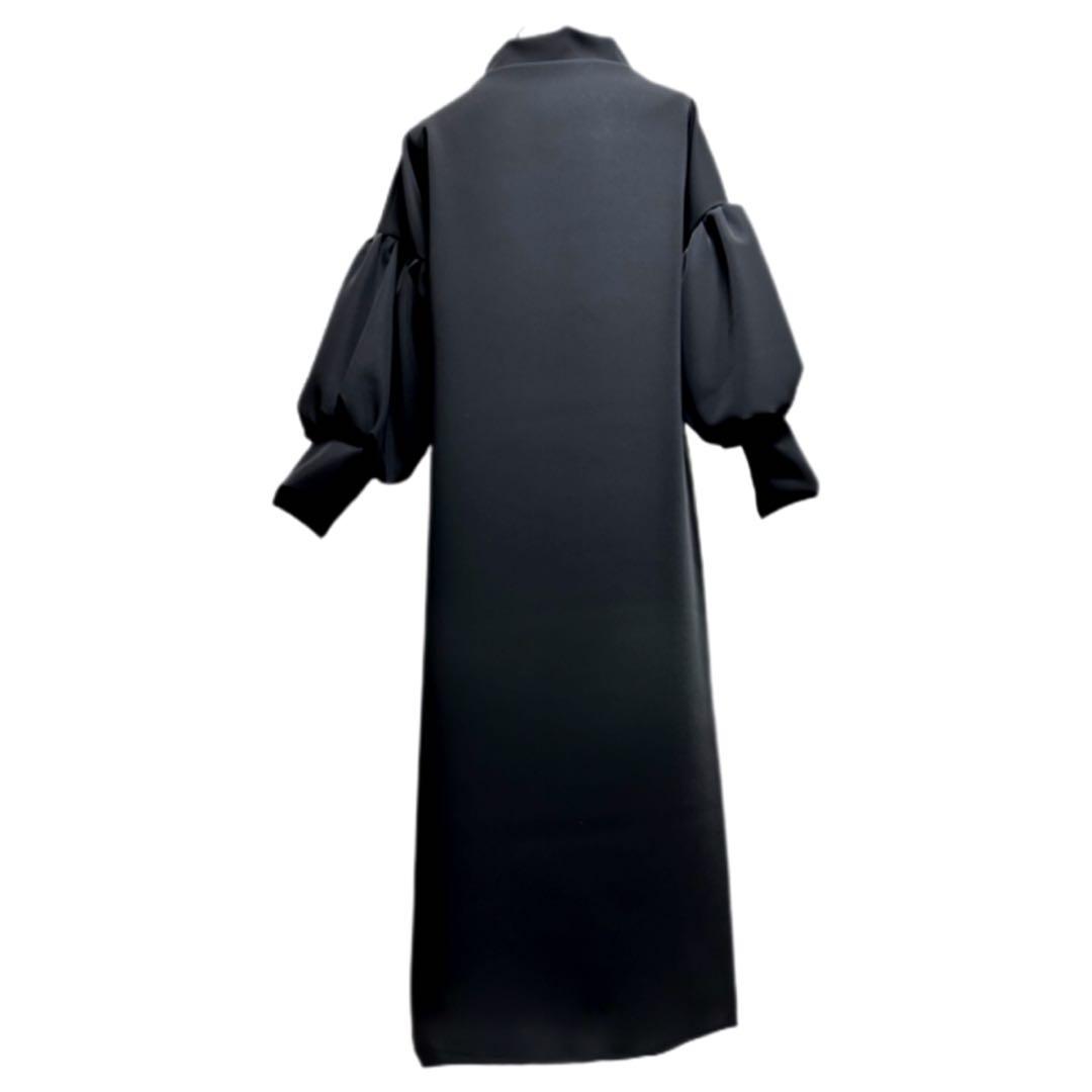 振袖　着物リメイク　ドレス　黒×菊や桜や藤の花　和柄　ワンピース　ハンドメイド