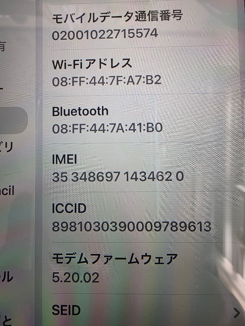 iPad mini6 本体 Starlight　64g 最大容量89%