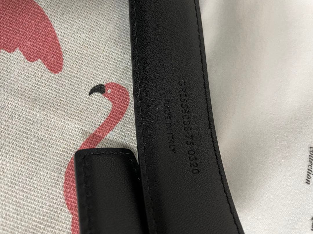 断捨離サンローラン　黒のレザーベルト 90*3cm