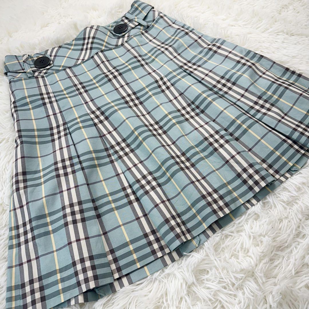 バーバリーブルーレーベル ノバチェック ミニ プリーツ スカート 希少カラー