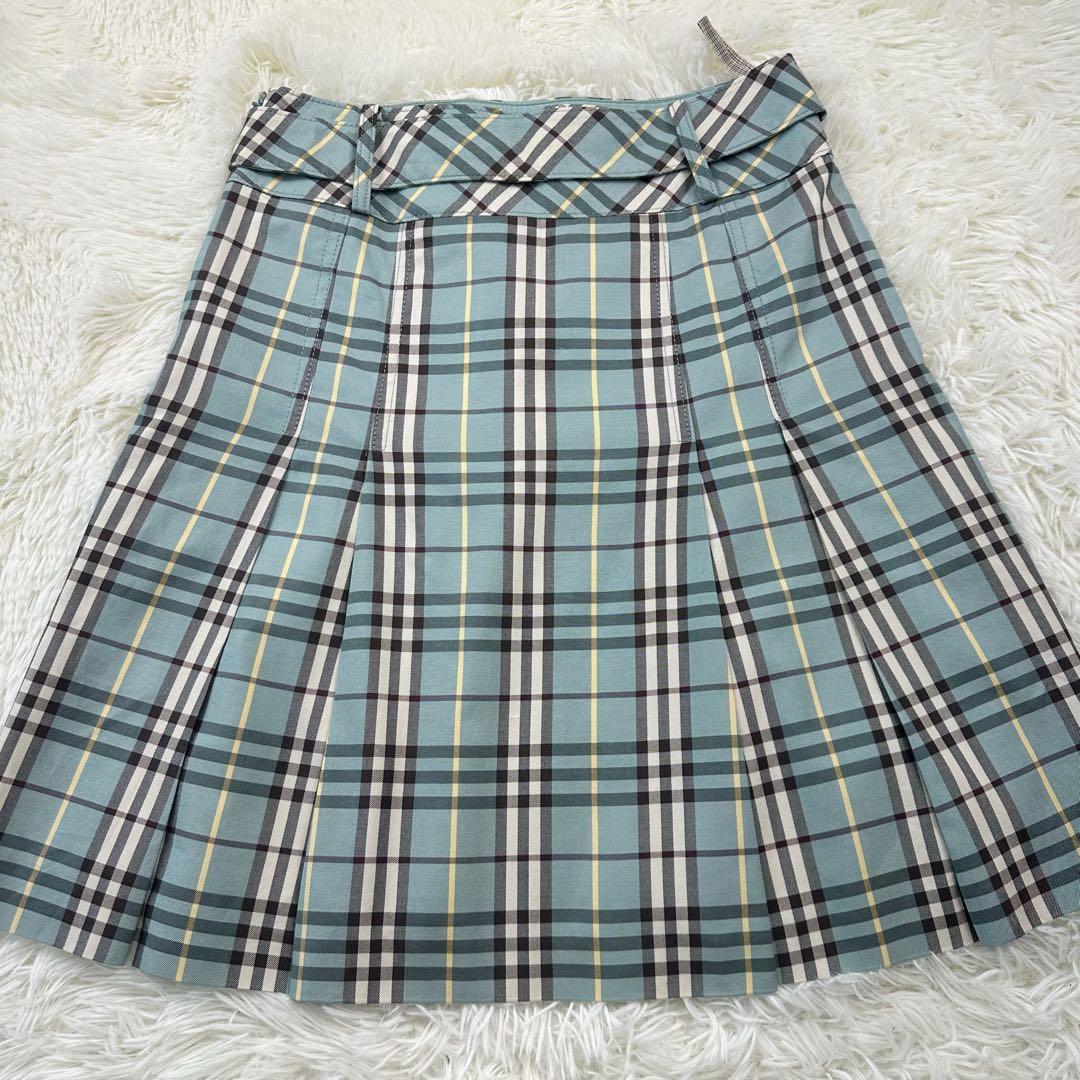 バーバリーブルーレーベル ノバチェック ミニ プリーツ スカート 希少カラー