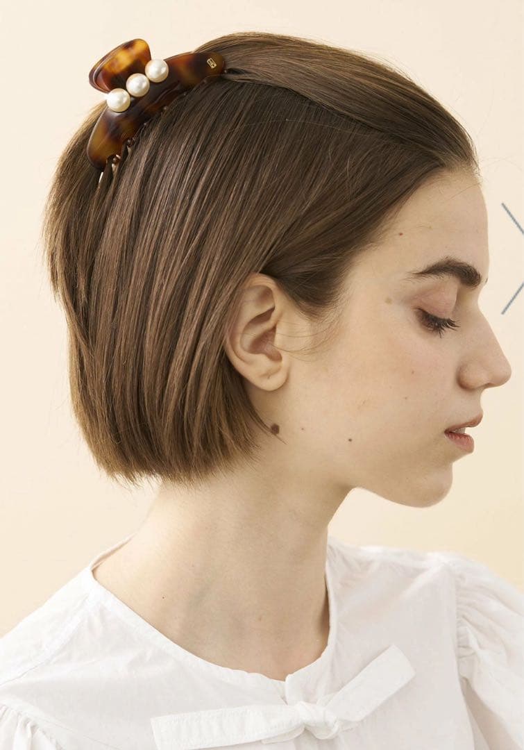 新品ALEXANDRE DE PARIS パール　ヘアクリップ　Mサイズ