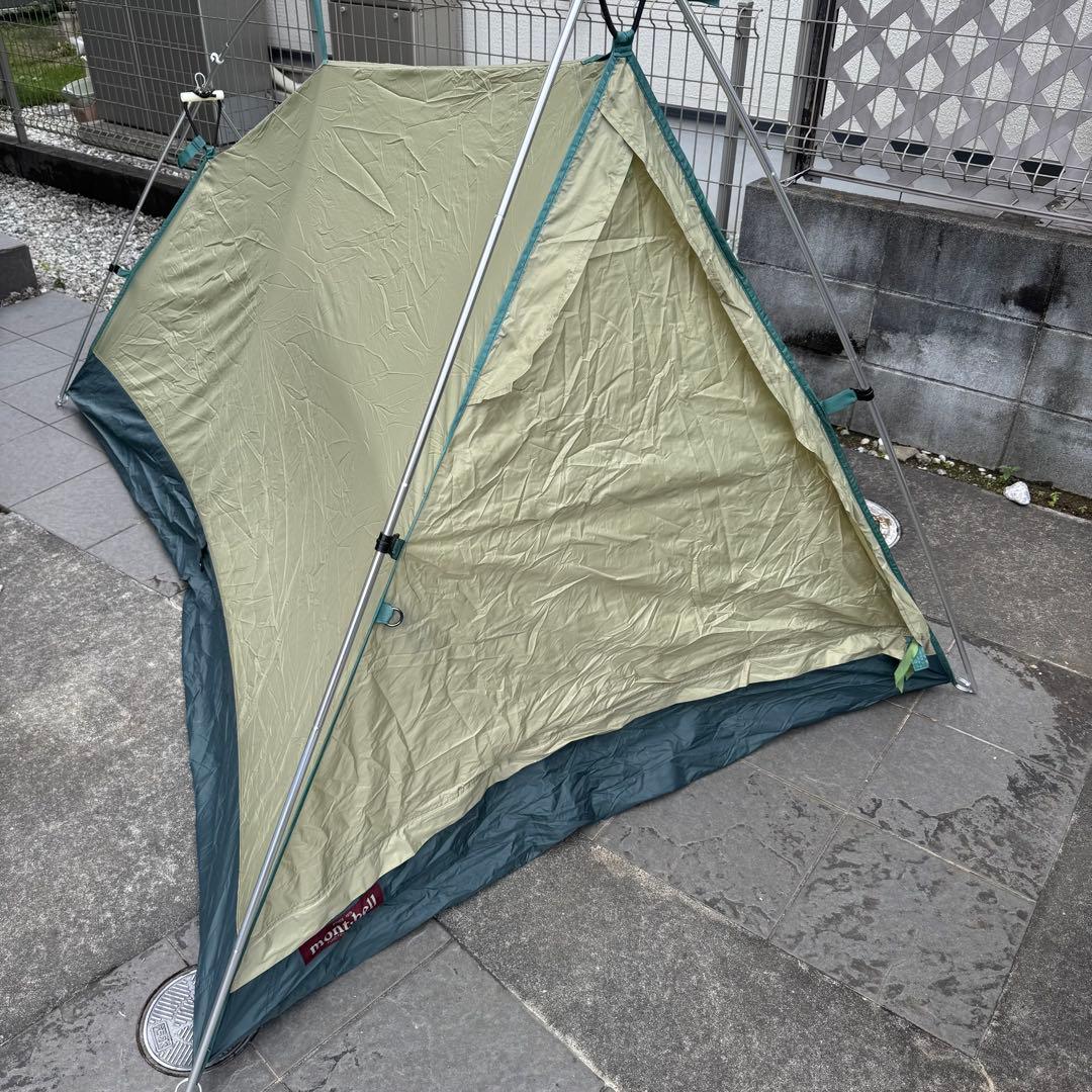美品モンベル　ムーンライトテント2型アイボリー　純正グランドシート付ゆるキャン