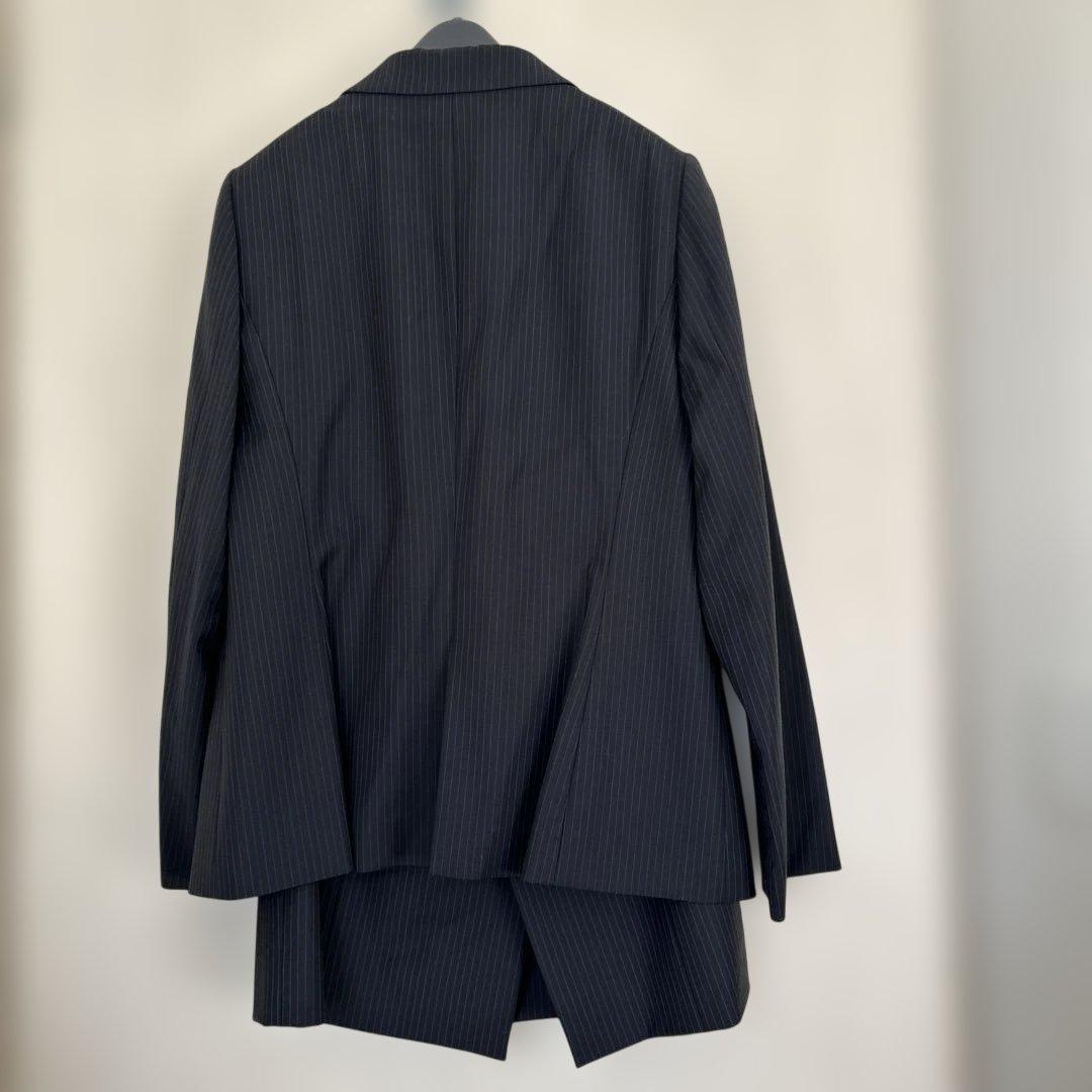 大きいサイズ　美品　23区　ネイビー　濃紺　ピンスストライプ　スーツ　44
