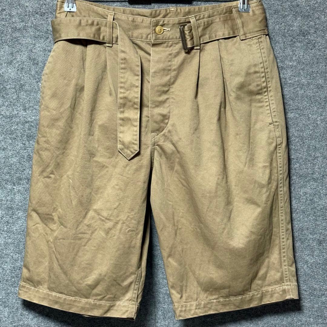 COMOLI グルカパンツ　ベルテッドチノショートパンツ　ショーツ　チノパン