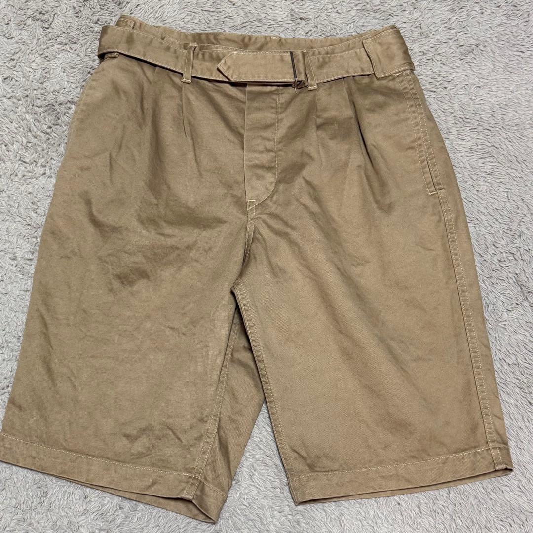 COMOLI グルカパンツ　ベルテッドチノショートパンツ　ショーツ　チノパン