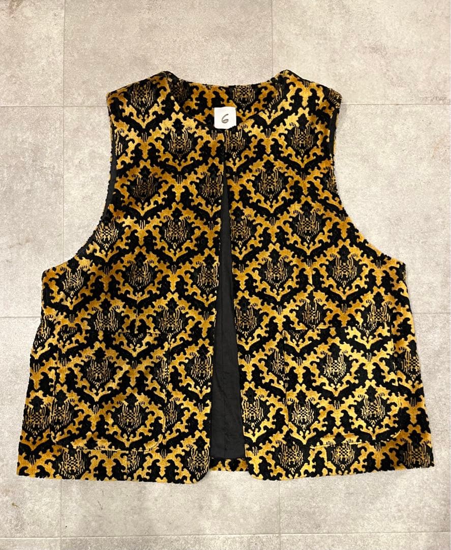 6 roku カットパイルジャガードベスト