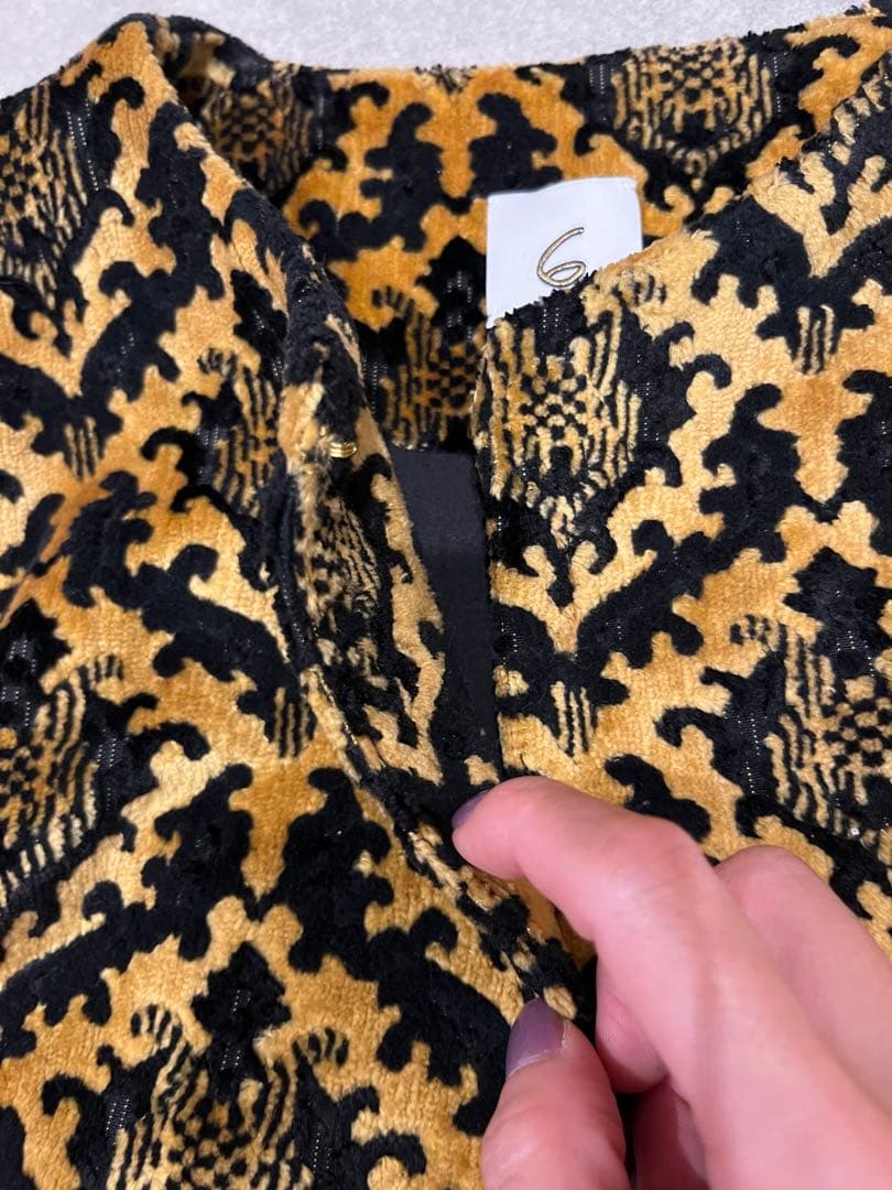 6 roku カットパイルジャガードベスト